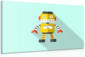 Stampa su tela – Robot giallo con sfondo blu