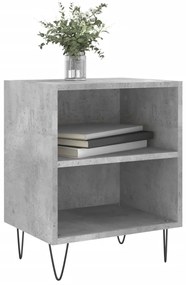 Comodini 2 pz grigio cemento 40x30x50 cm in legno multistrato