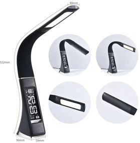 Immax 08947L - Lampada da tavolo LED dimmerabile con display LEATHER LED/6,5W/5V nera