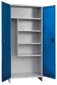 Armadio per scope Pratiko N in acciaio, grigio e blu L 60 x H 179.5 x P 40 cm, 2 ante, da interno
