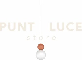 Sospensione 1 luce g9 terra rossa + vetro bianco con cavo cm250 ros...