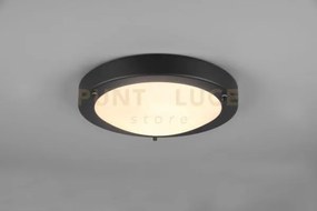 Condus h2o plafoniera bordo metallo nero ip44 d.31,5cm 1 luce attac...