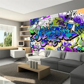 Fotomurale  Graffiti: motivo viola  Colore colorful, Dimensioni e Misure 100x70