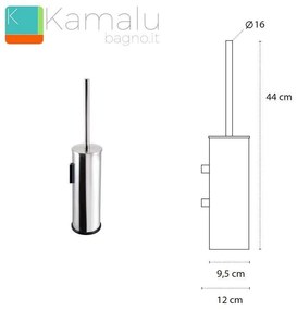 Kamalu - portascopino sospeso in acciaio inox kaman alpi-60