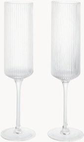 Set di 2 flute da champagne in vetro soffiato Ripple