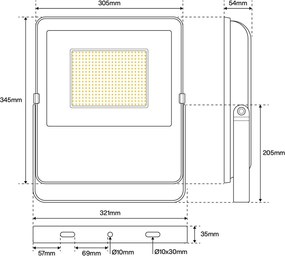 Proiettore LED 150W IP65 145lm/W con Osram chip LED Colore Bianco Naturale 4.000K