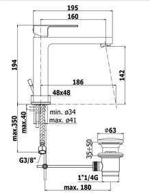 Paffoni Elle El074 Miscelatore lavabo Monocomando Senza Scarico Cromo