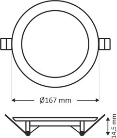Lampada LED da incasso QTEC LED/12W/230V 6500K
