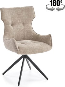 Sedia K573 in tessuto – beige – con seduta girevole 180° – 55x64x88 cm