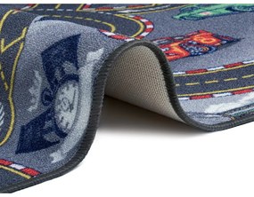 Tappeto da gioco per bambini blu 90x200 cm Race Track – Hanse Home