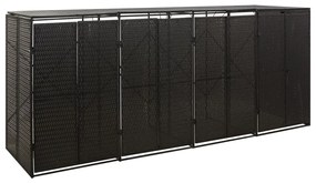 Copribidone Quadruplo Nero 274x80x117 Cm İn Polyrattan /