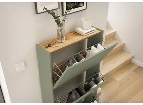 Scarpiera grigio tortora con ante ribaltabili 71x127x22 cm Ameca – Germania