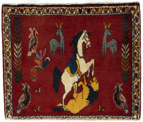 Gabbeh Tappeto 60x70 Rosso (Iran) Annodato A Mano