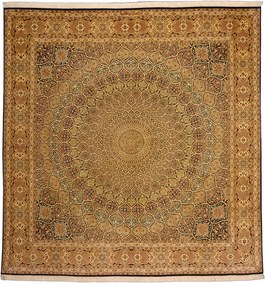 Cashmere Silk Tappeto 240x250 Beige (Indian) Annodato A Mano