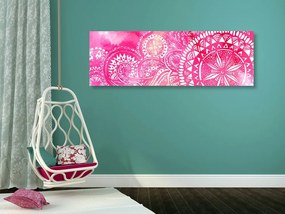 Quadro su tela – Mandala acquerello rosa