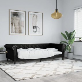 Letto Da Giorno Nero 90x200 Cm İn Similpelle /