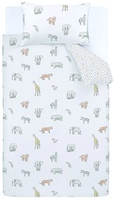 Lenzuola in cotone per neonati 150x120 cm Zoo Animals - Bianca