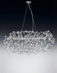 Sospensione trave 6 luci  - cromo -   206.520  Collezione  Astro - Metal Lux Foglia argento