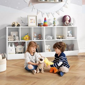 Costway Libreria per bambini con 5 scomparti, Mobile porta giochi con kit antiribaltamento