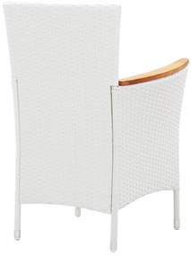 Set da Pranzo da Giardino 7 pz in Polyrattan Bianco