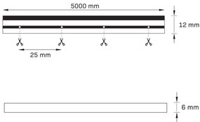 Striscia LED NEON 2 m LED/27W/12V 4000K IP65