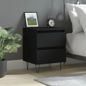 Comodino Nero 40x35x50 Cm İn Legno Multistrato /