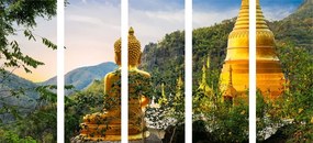 Quadri 5 pezzi – Vista sul Buddha dorato