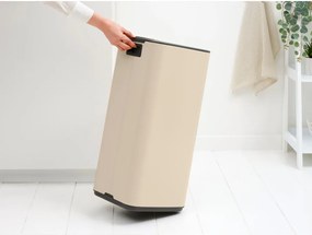 Cestino per la spazzatura beige in acciaio con pedale 30 l Bo – Brabantia
