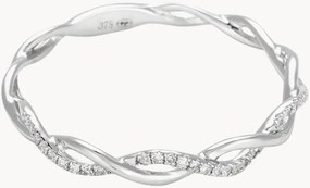 Anello in oro bianco con diamanti Entortillement, 0,06 ct