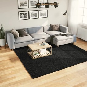 Tappeto Shaggy Pamplona A Pelo Lungo Moderno Nero 240x240 Cm /