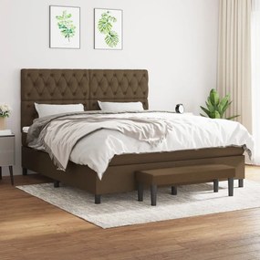 Giroletto A Molle Con Materasso Marrone Scuro 160x200cm Tessuto /