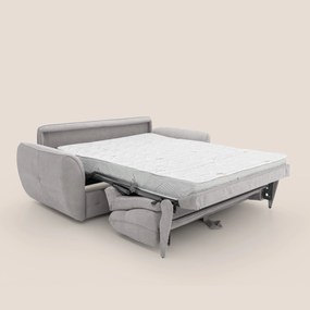 Zeus Divano letto scandinavo con schienale alto in tessuto impermeabile T02 grigio chiaro