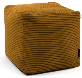 Puof a sacco color senape con rivestimento in velluto a coste Up! MooG – SLOWDOWN