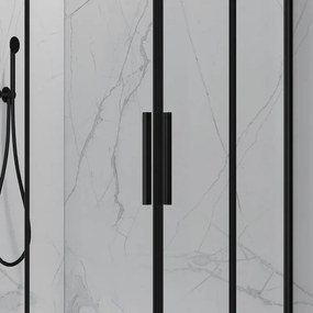 Cabina doccia 80x80cm angolare porte scorrevoli finitura nera | KLA1000N - KAMALU