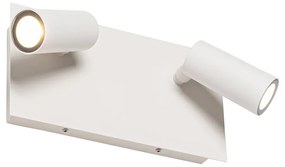 Lampada da parete per esterni moderna bianca con LED 2 luci IP54 - Simon