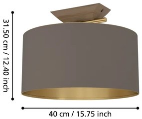 Eglo 390335 - Plafoniera SANTANDRIA 1xE27/40W/230V marrone/oro