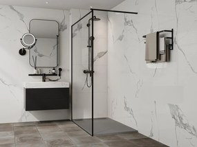 Piatto per doccia da posare o da a incasso 120 x 80 cm in Resina Grigio - LYROSA
