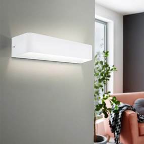 Applique Contemporanea Sania Grande 4 Led Alluminio Bianco