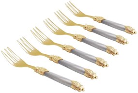 Posate di Lusso Set 6pz Forchette Dolce Arianna Oro - Rivadossi Sandro