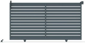 Cancello manuale battente MIAMI VERDELOOK in alluminio grigio, reversibile, L 300 x H 154.5 cm