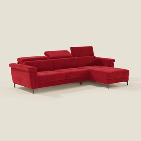 Capri Divano letto angolare con penisola contenitore e poggiatesta reclinabili - elegante tessuto smacchiabile T30