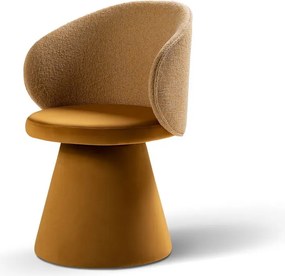 Poltrona color senape con rivestimento in velluto Inez – Micadoni