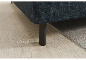 Divano angolare blu allungabile/con contenitore (con penisola a sinistra/a L) e rivestimento in velluto Barea – ELTAP