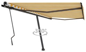 Tenda Retrattile Manuale Con Palo 400x300 Cm Giallo/bianco /