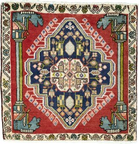 Shiraz Tappeto 60x60 Rosso (Iran) Annodato A Mano