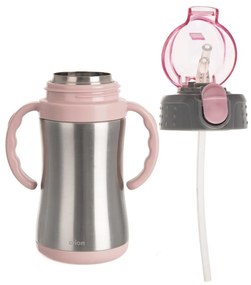 Biberon in acciaio inox rosa chiaro 330 ml - Orion