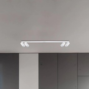 Milagro Lighting Faretto da soffitto Hero, bianco, a 4 luci, 120 cm, metallo, GU10