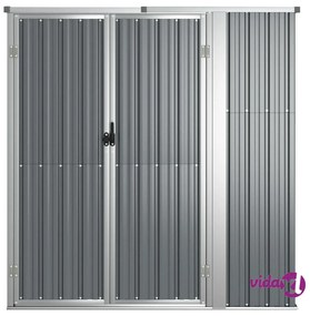 vidaXL Capanno per Attrezzi Grigio 161x89x161 cm in Acciaio Zincato