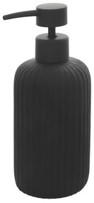 Dispenser sapone nero in ceramica soft touch capienza 330 ml Spring