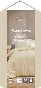 Lenzuolo con angoli avorio 140x190 cm Linella – douceur d'intérieur